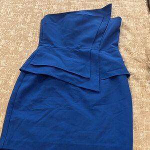 Black Halo Strapless Royal Blue Dress